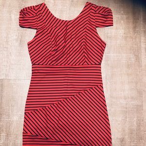 Black and Orange Cocktail Dress